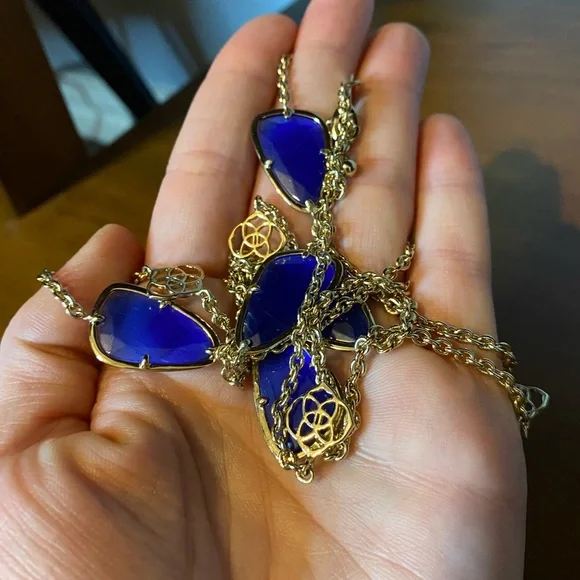 Kendra Scott Cobalt Blue Necklace with Silver Chain - Picture 5 of 6